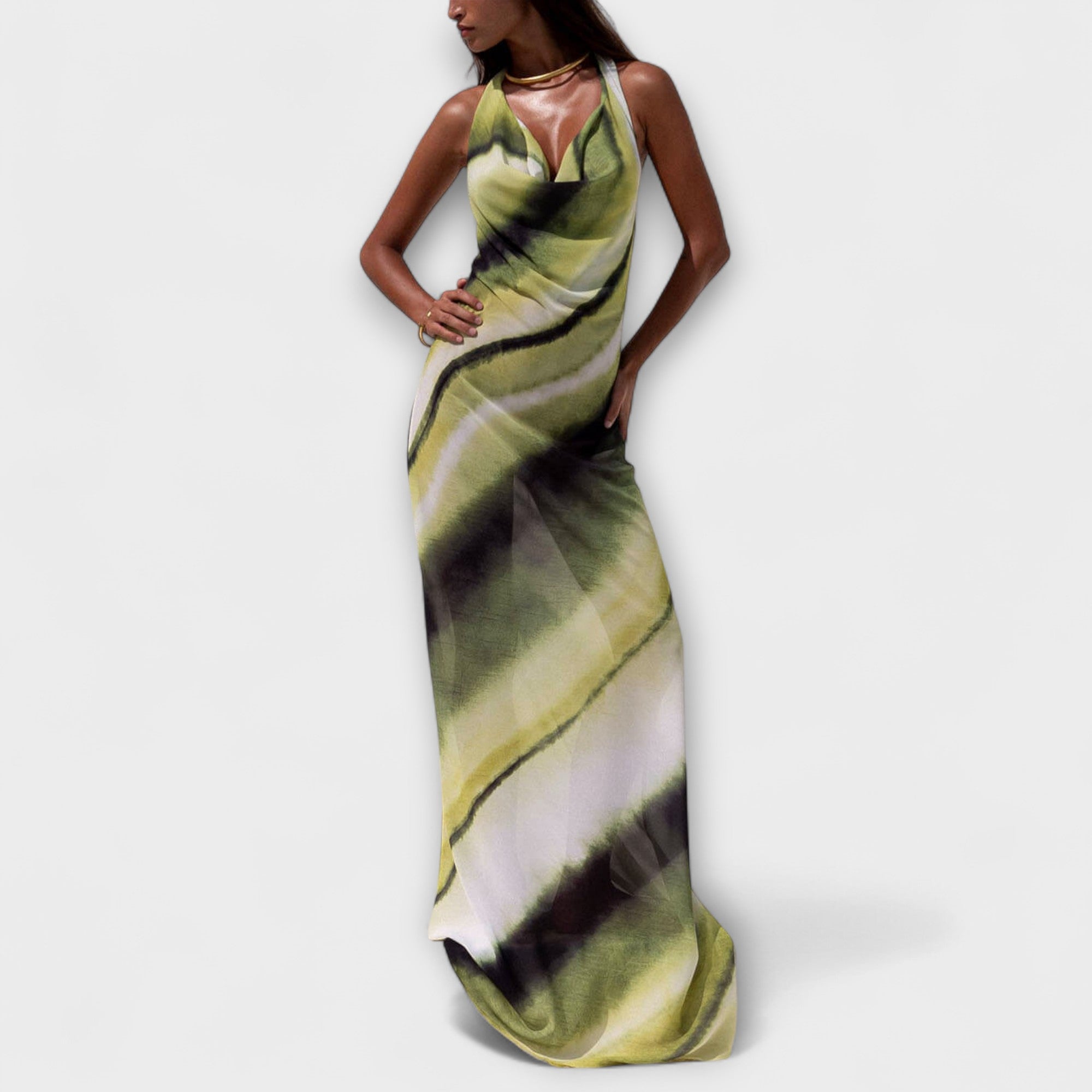 Classic tie-dye gradient maxi dress